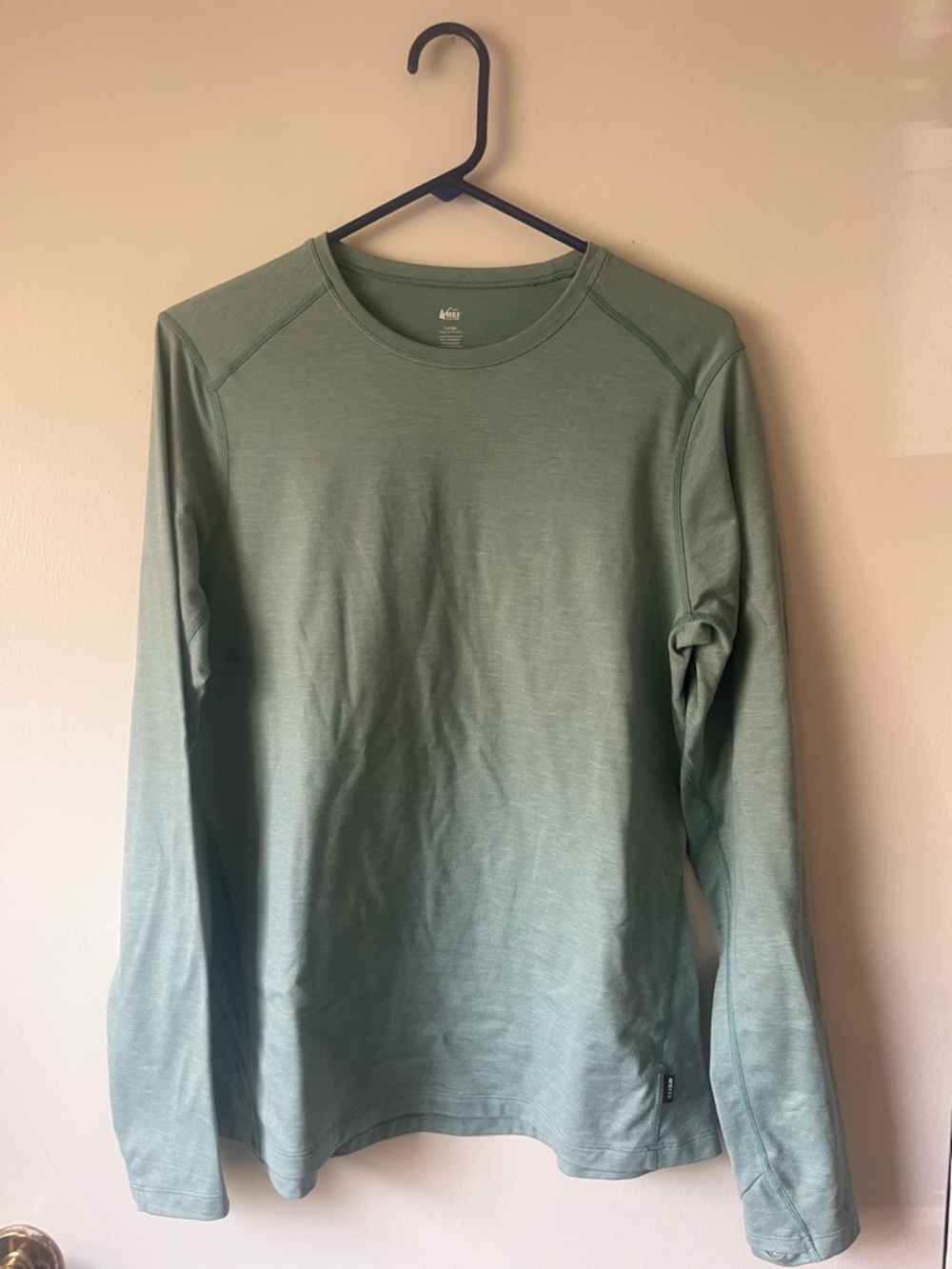 REI CO-OP Long-Sleeve Crew Neck Shirt - Sage Green Womens Large